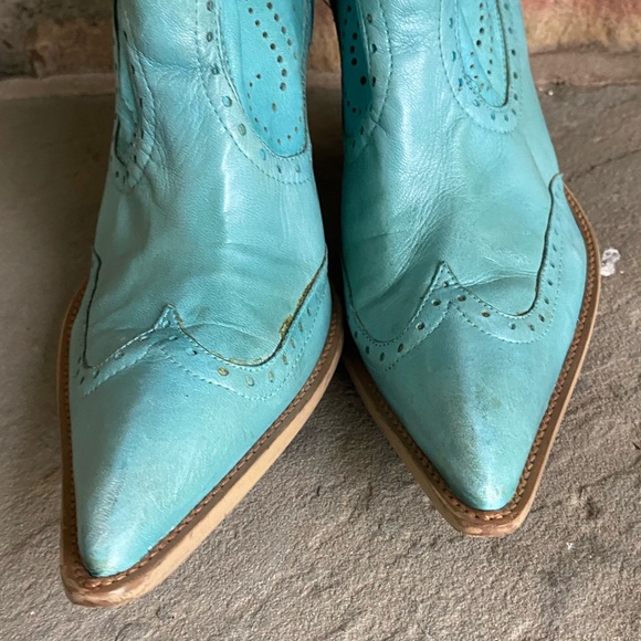 BCBGirls Turquoise Cowboy Boots Size 9 1/2B - Picture 5 of 10